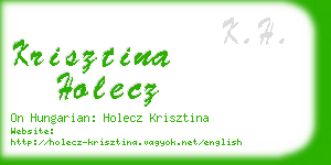 krisztina holecz business card